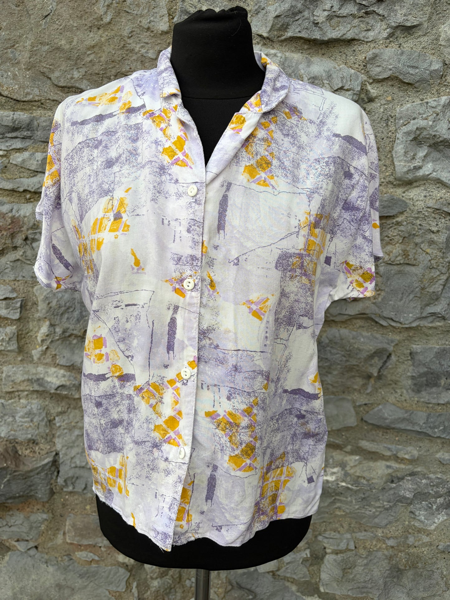 80s Purple&yellow shirt uk 12