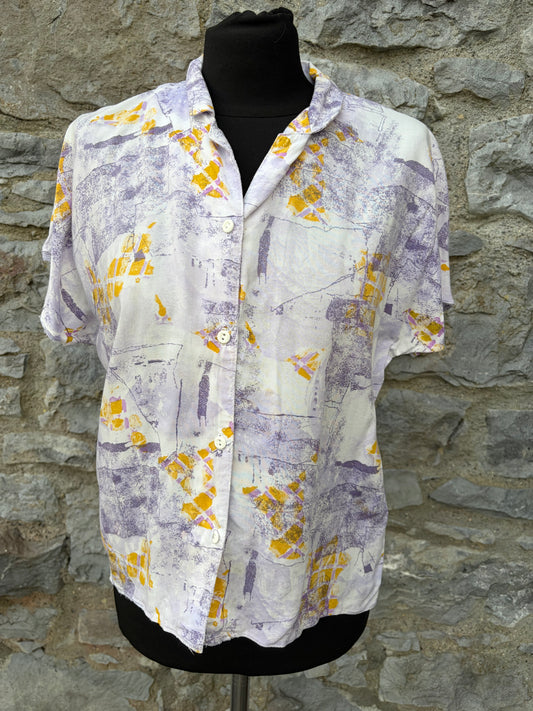 80s Purple&yellow shirt uk 12