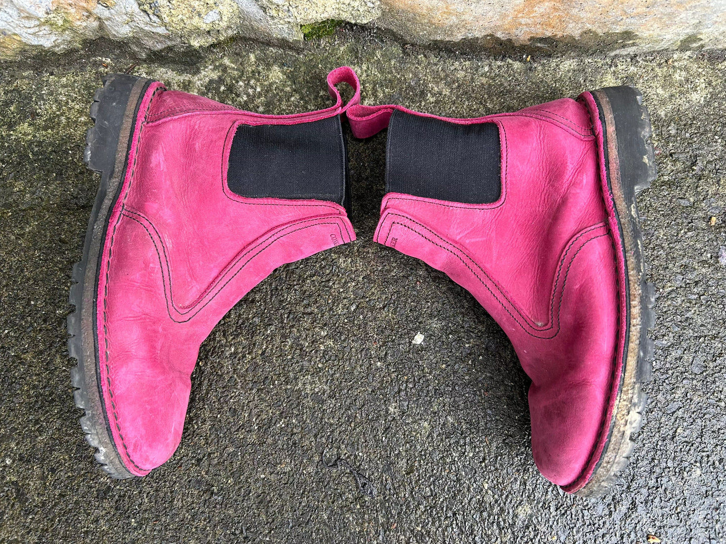 Pink leather boots  uk 6-6.5 (eu 39)