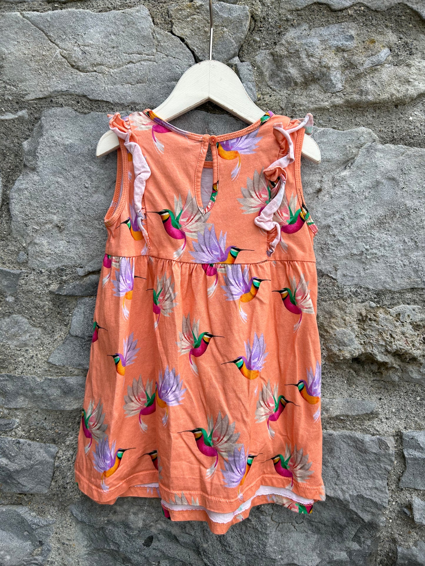 Hummingbird orange dress 12-18m (80-86cm)