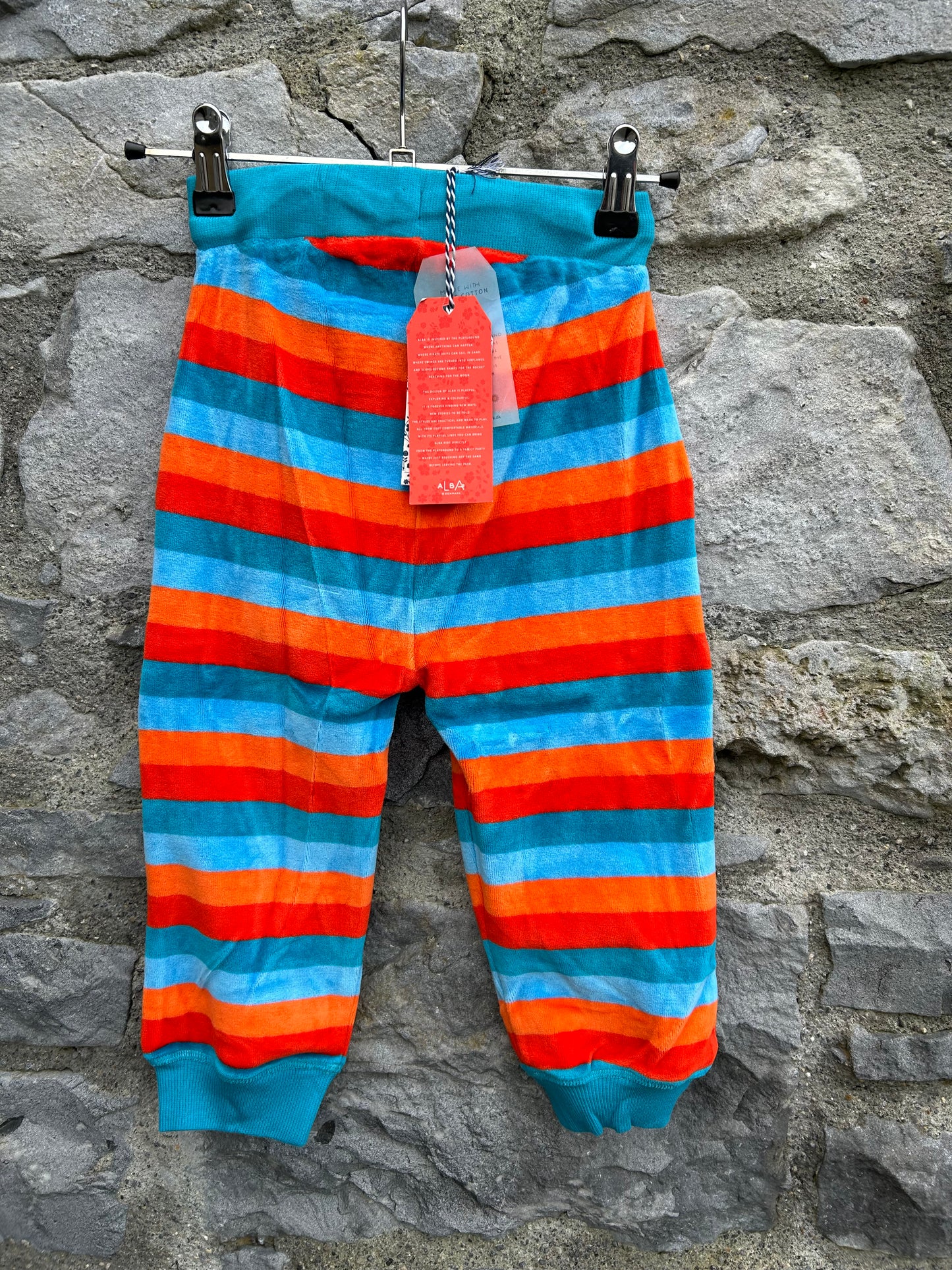 Dragon fire stripy velour pants  2y (92cm)