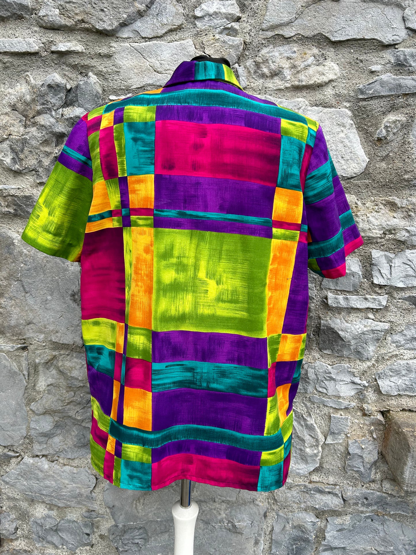 90s colourful squares shirt uk 14