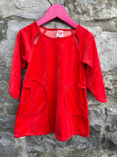 Load image into Gallery viewer, Red velour dress   18m (86cm)
