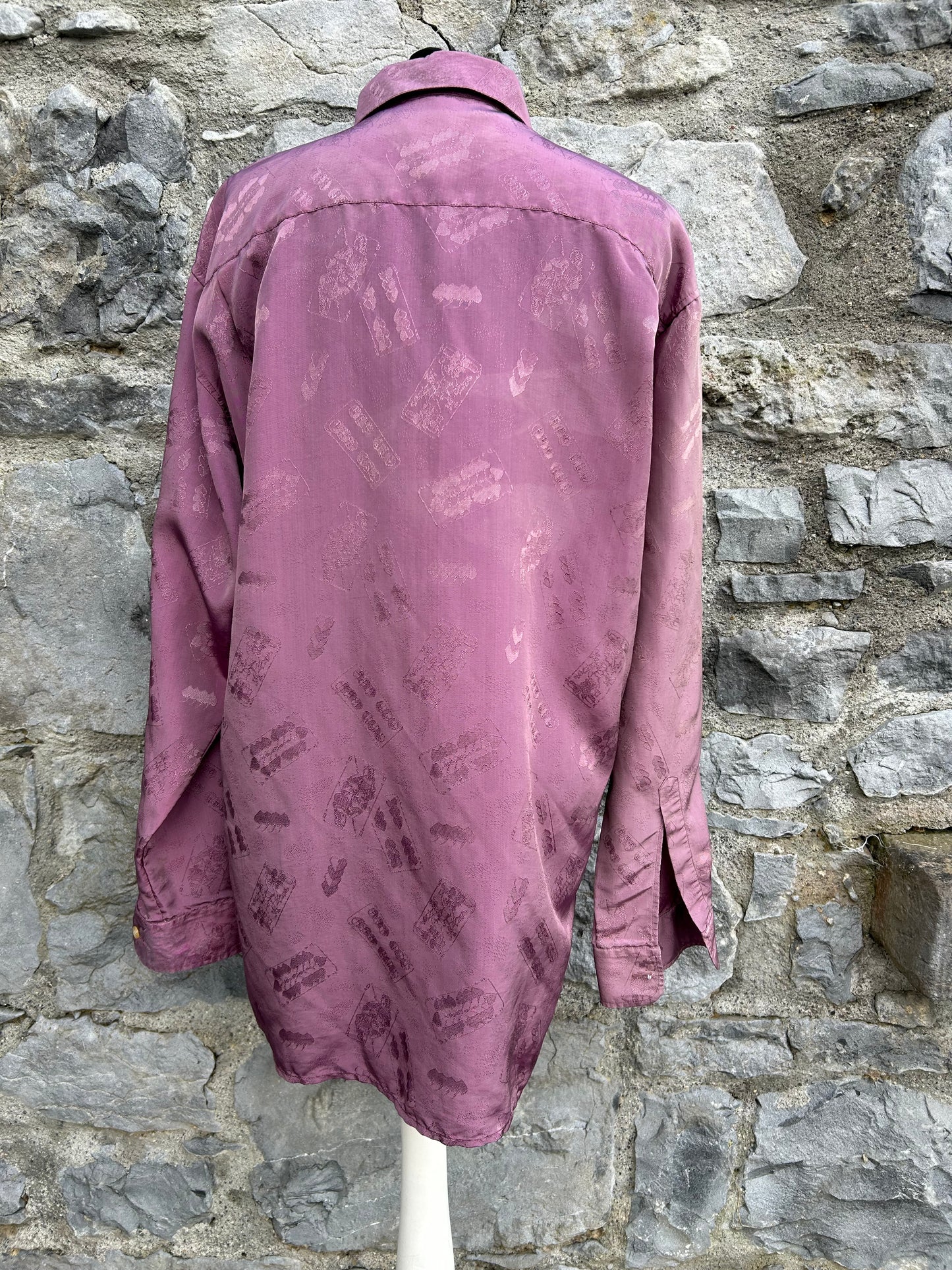 80s shimmery purple shirt uk 14-16
