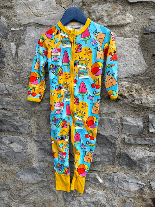 Colourful beach side onesie  18-24m (86-92cm)