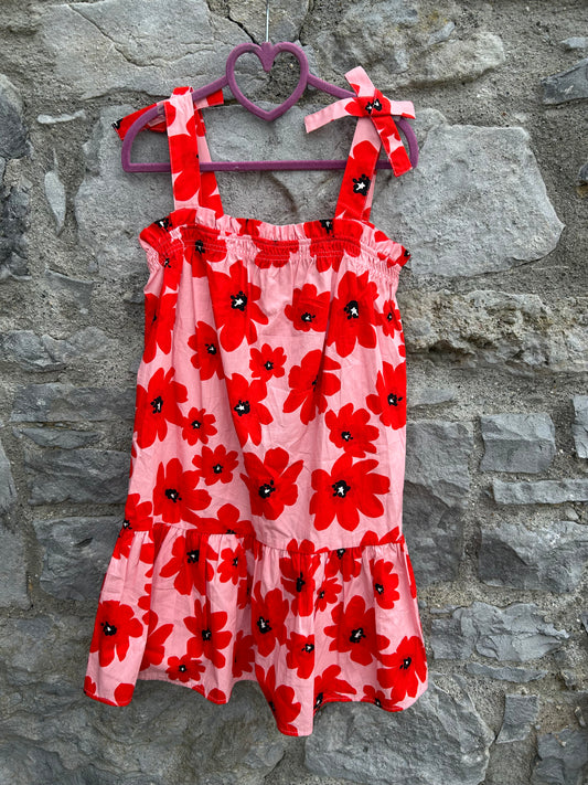 Poppies pink dress 9-10y (134-140cm)
