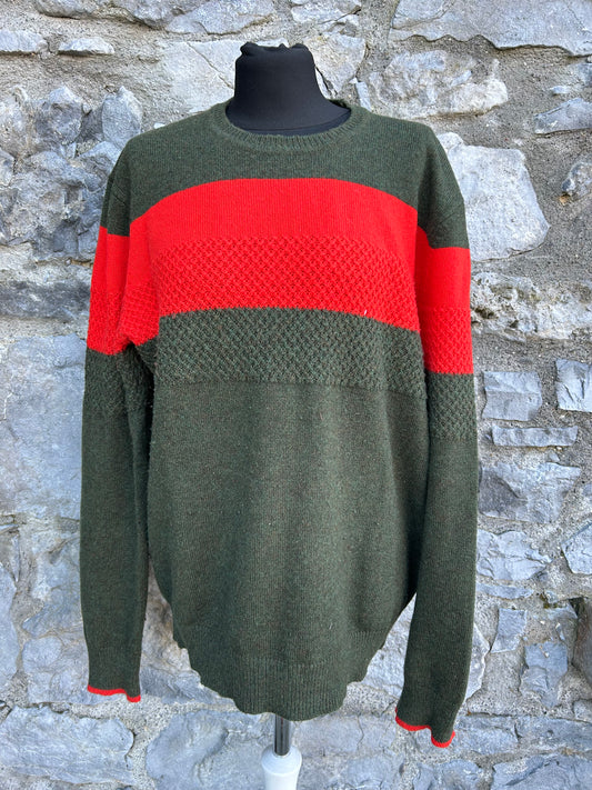 Khaki&red jumper M-L