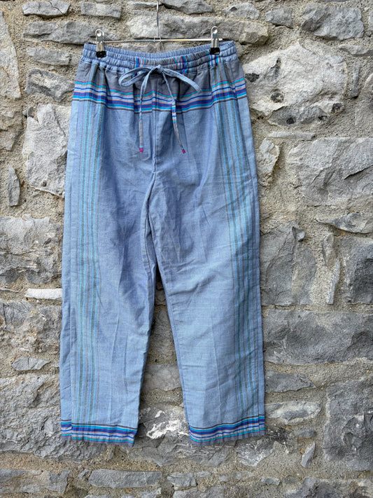 Blue stripy panel pants uk 8-10