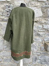 Load image into Gallery viewer, Khaki wool embroidered dress uk 12-14
