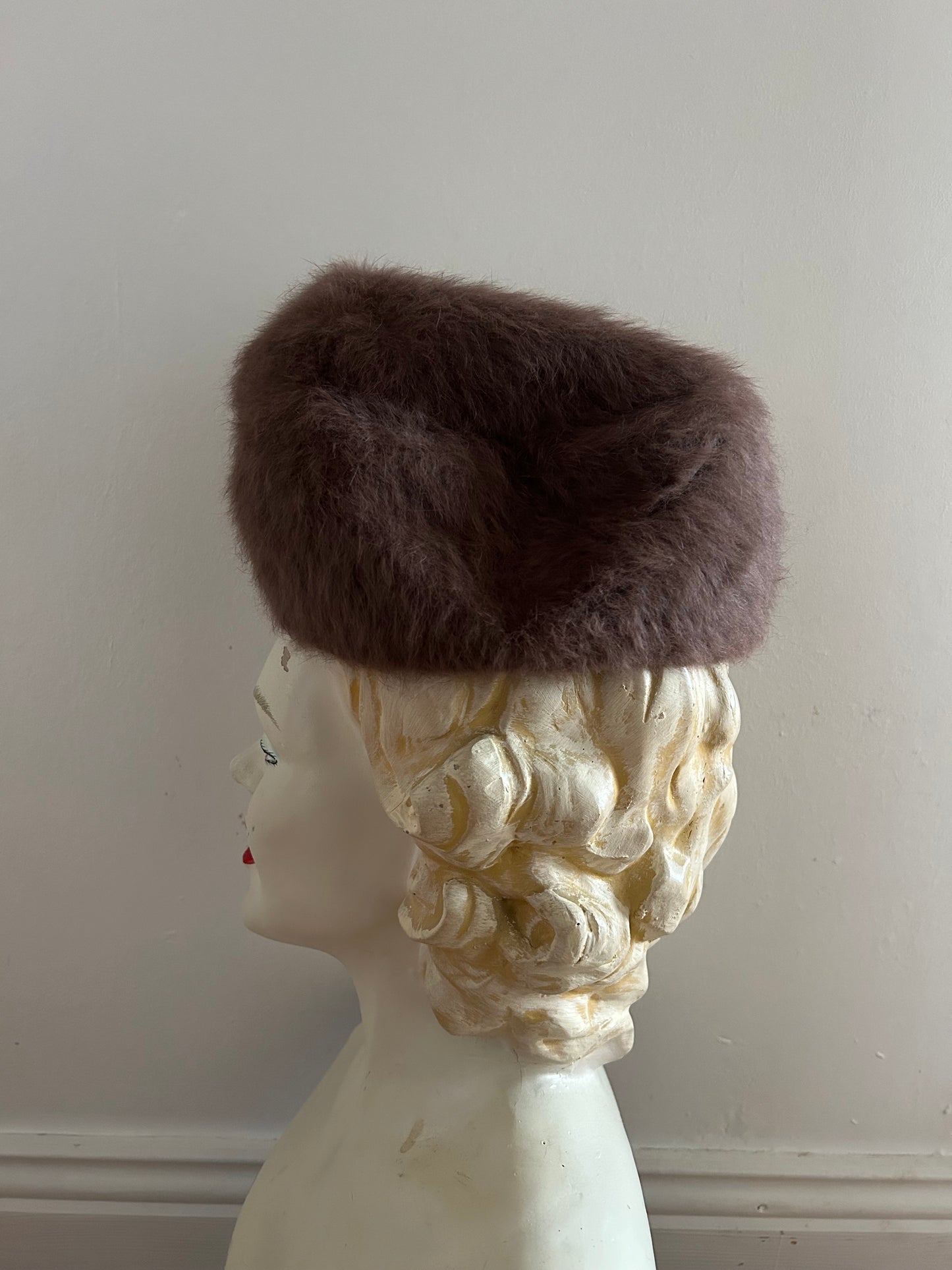 Brown furry hat