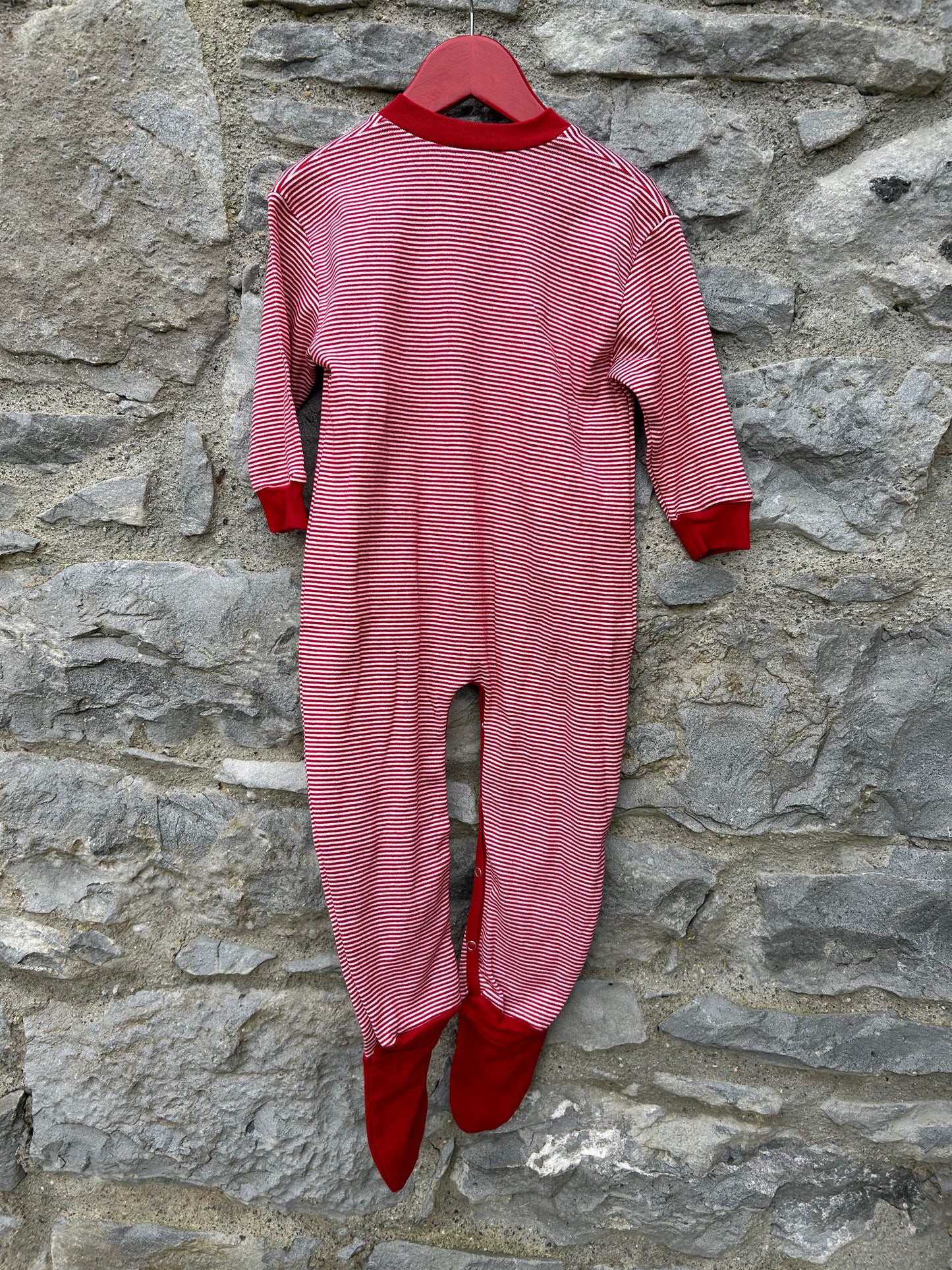 Red stripy onesie  18-24m (86-92cm)