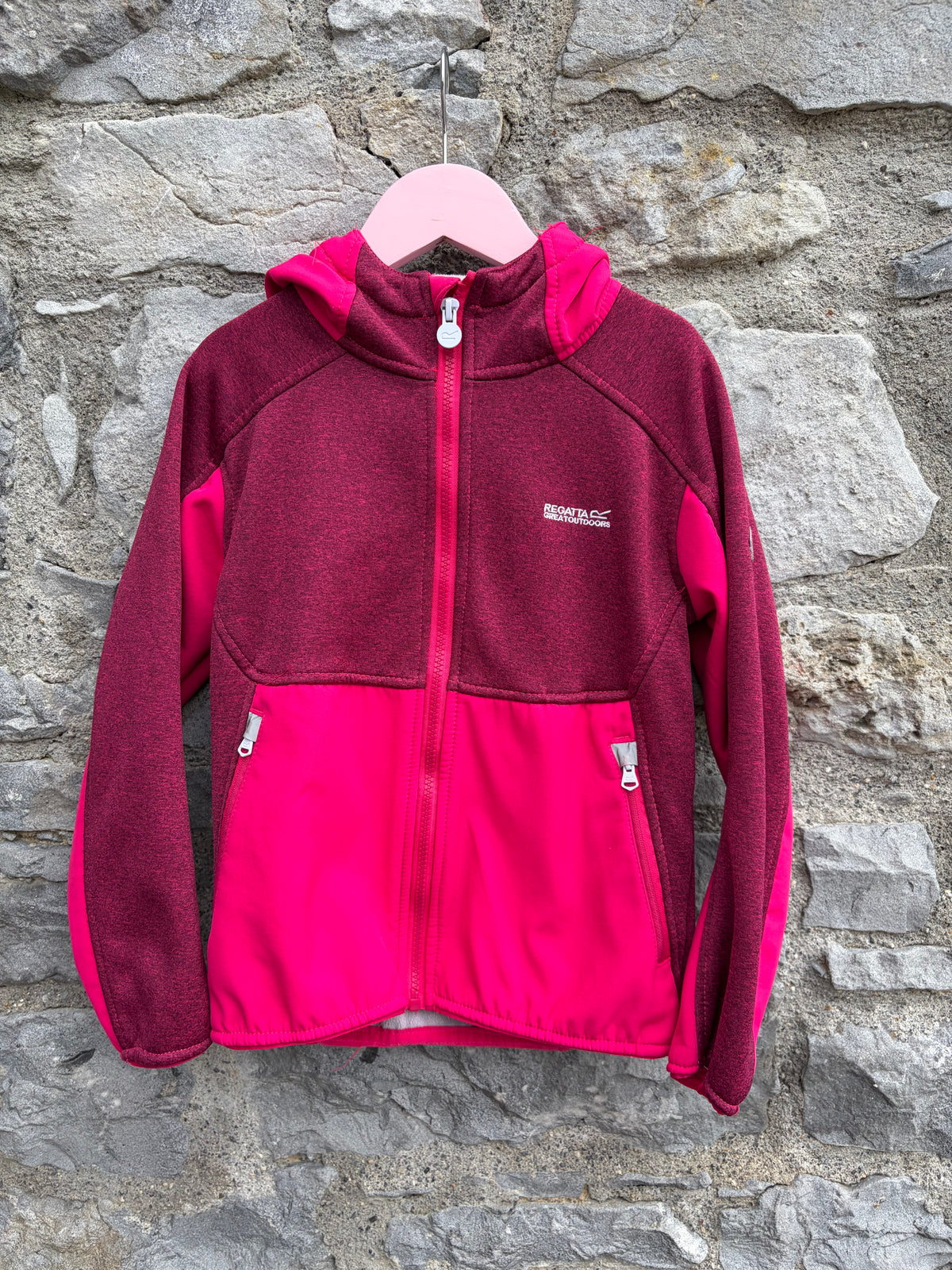 Pink softshell jacket  7-8y (122-128cm)