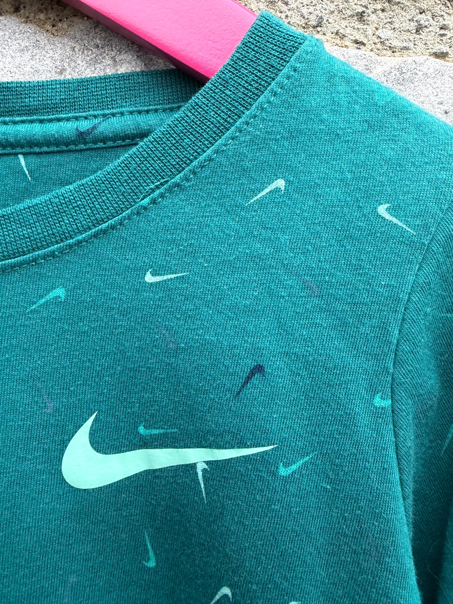 Teal mini swoosh print top  5-6y (110-116cm)