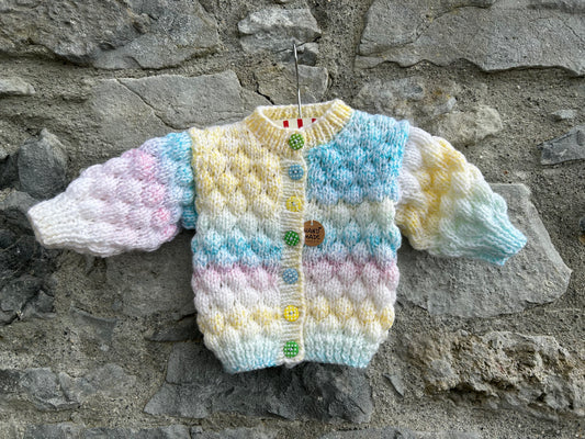 Pastel rainbow bubble cardigan  3-6m (62-68cm)