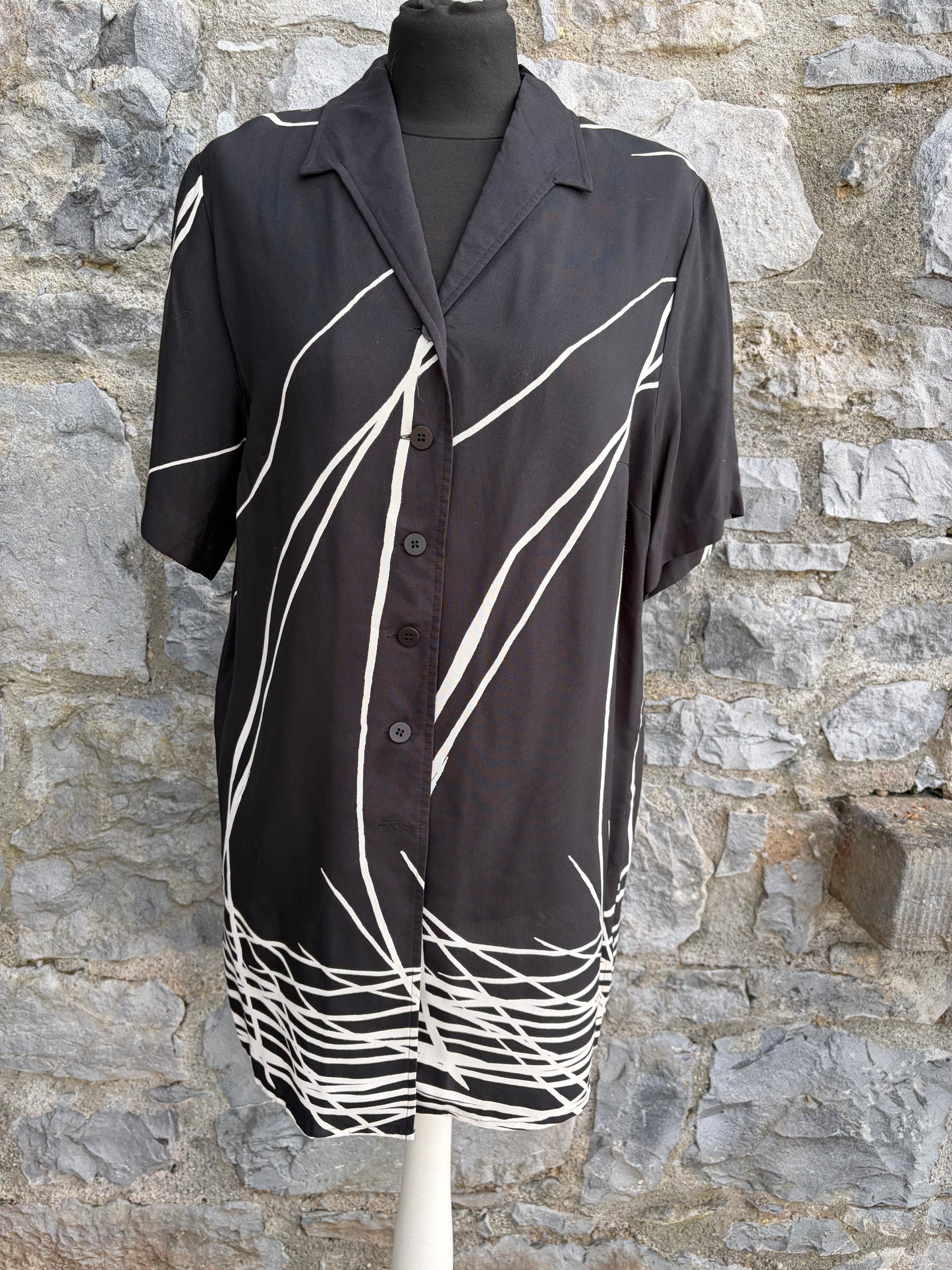 90s Black&white shirt uk 12