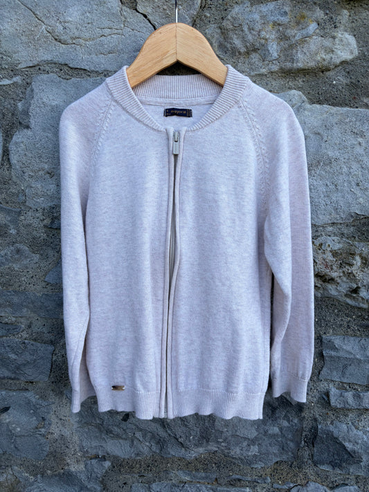 Beige zipped cardigan 6y (116cm)