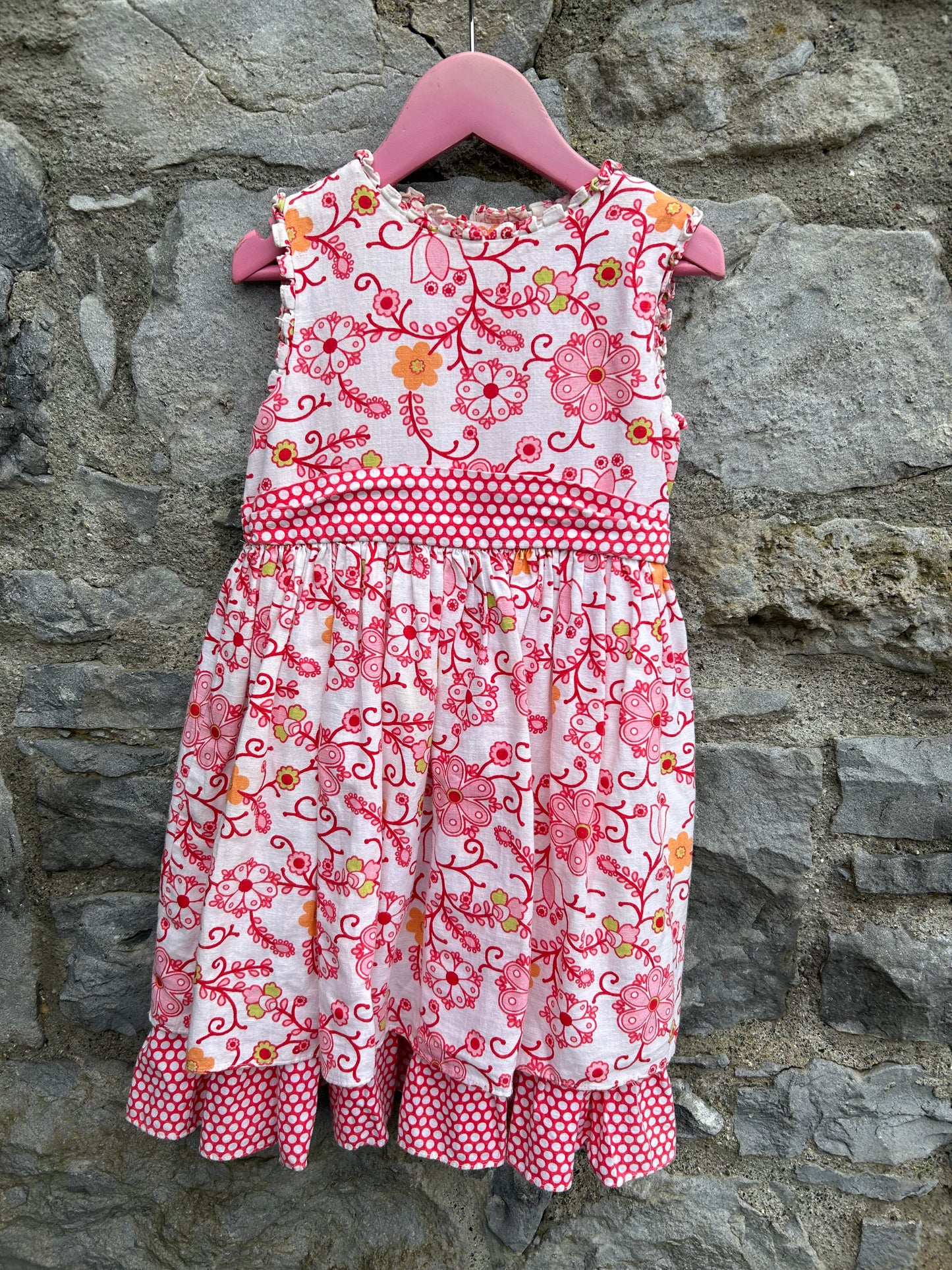 Y2K red floral dress  3-4y (98-104cm)