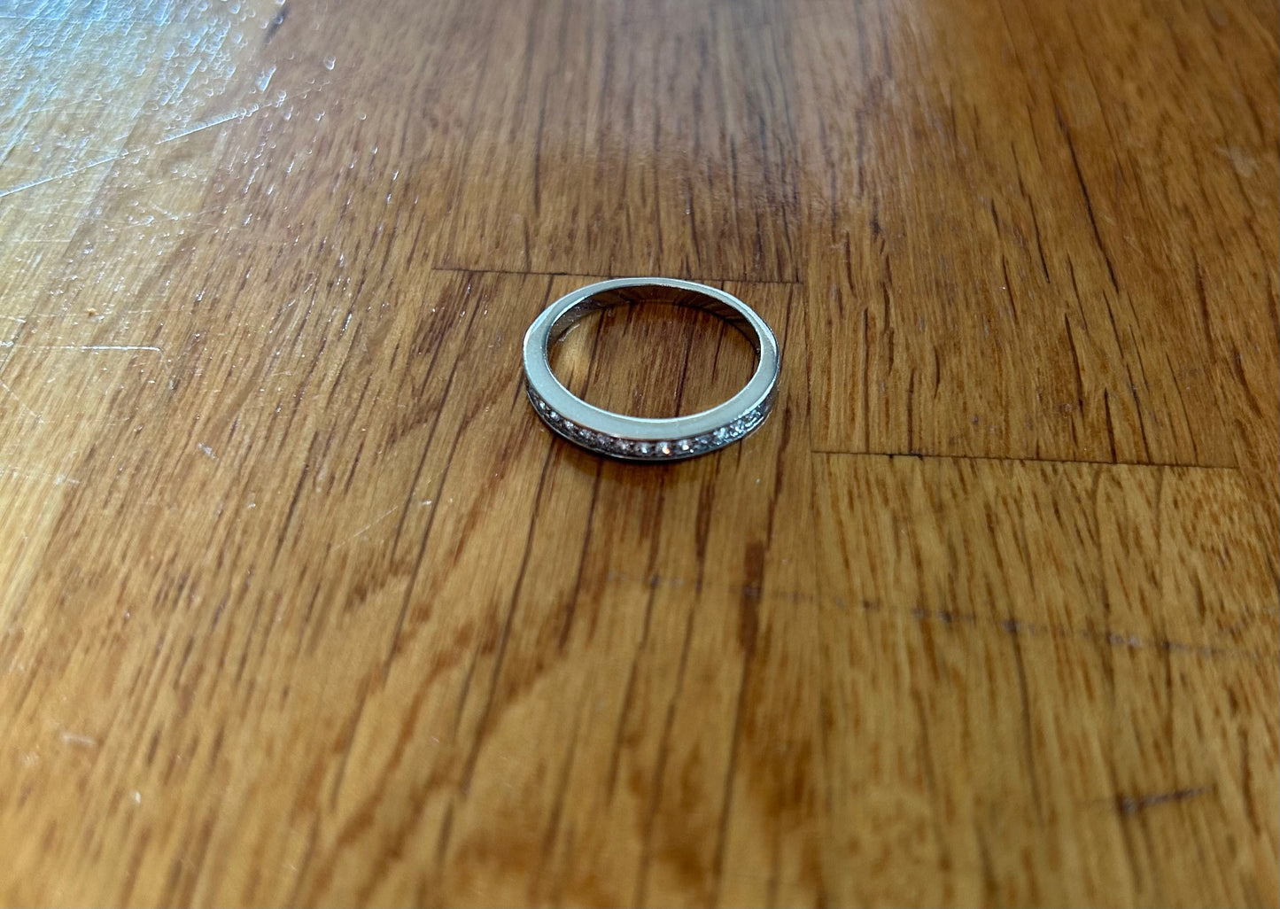 Tiny zircon silver ring