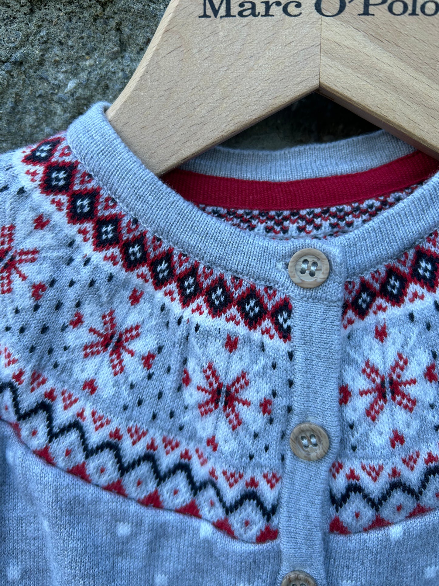 Grey Norwegian style cardigan  3-6m (62-68cm)