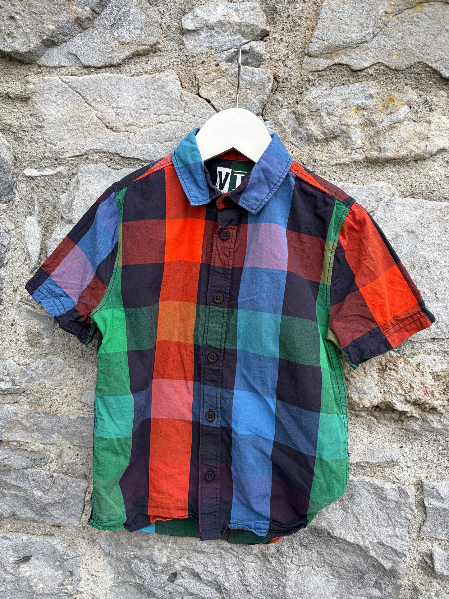 Colourful big check shirt 5-6y (110-116cm)