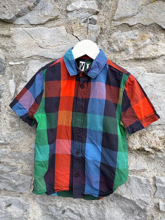 Colourful big check shirt 5-6y (110-116cm)