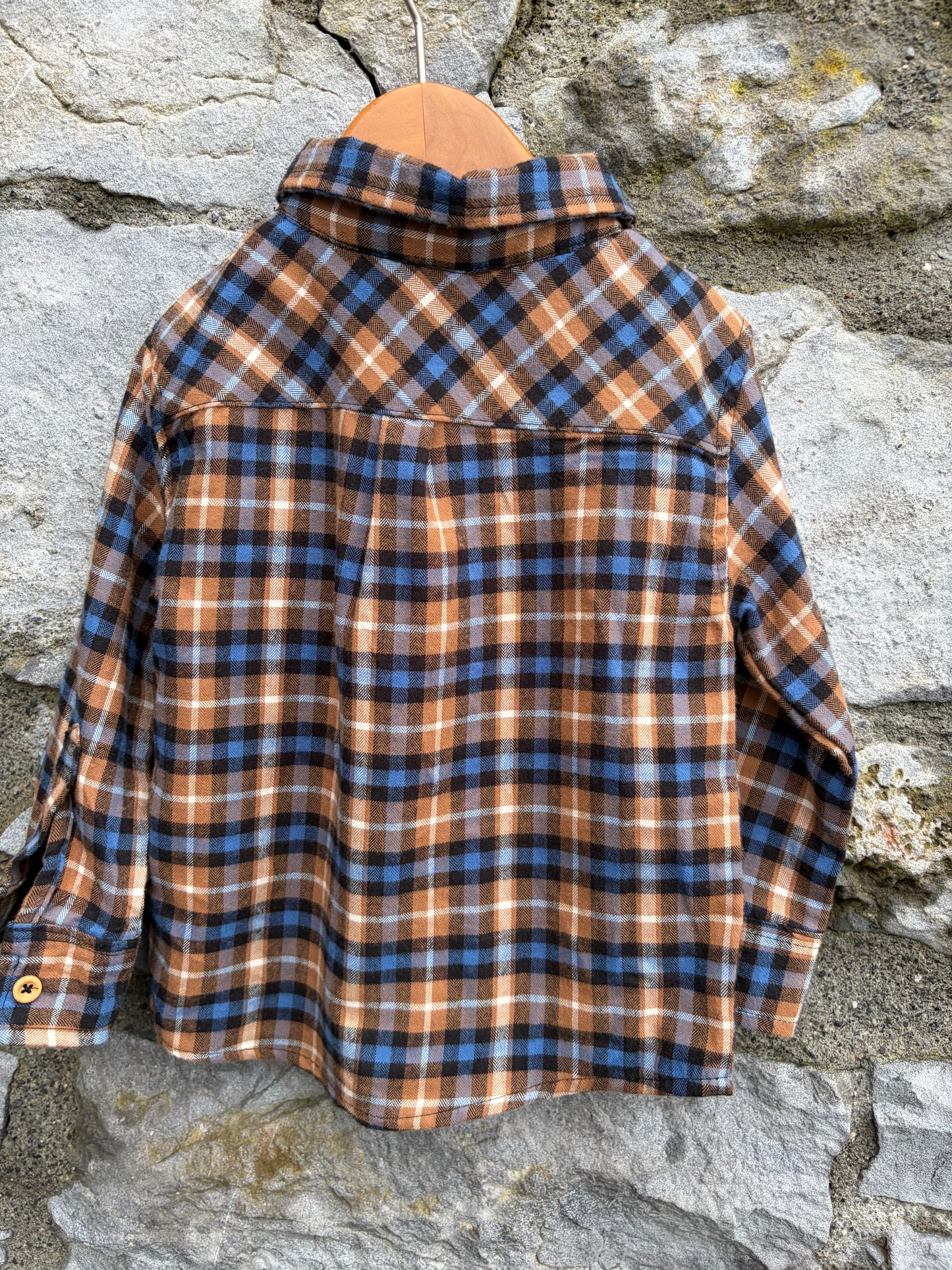 Brown&blue check shirt  18-24m (86-92cm)