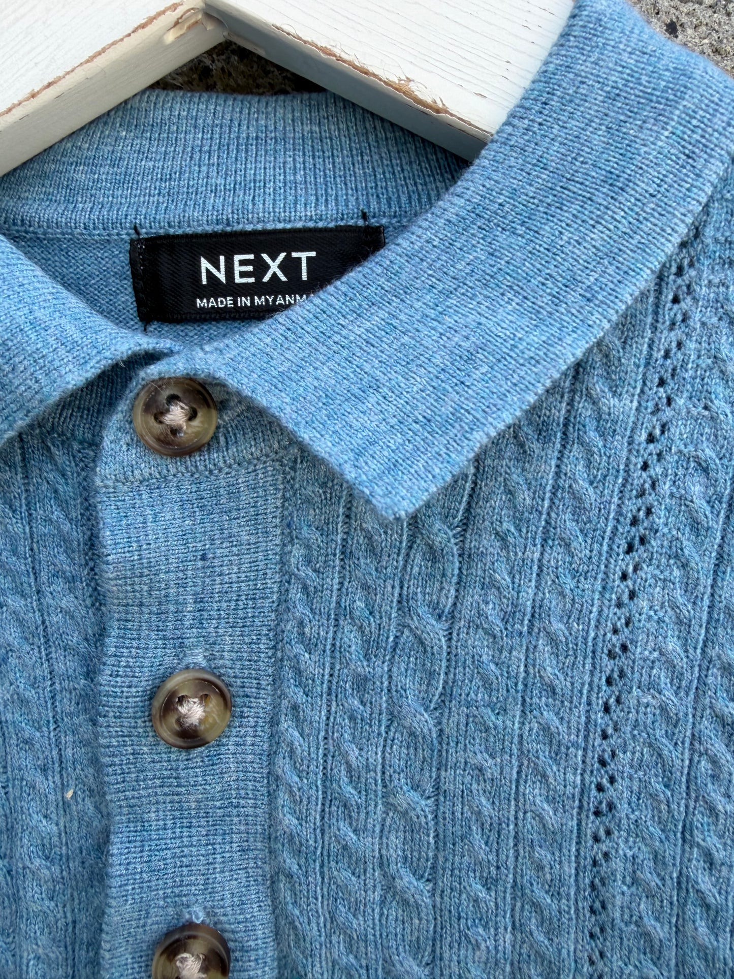 Blue knitted polo top 9-12m (74-80cm)