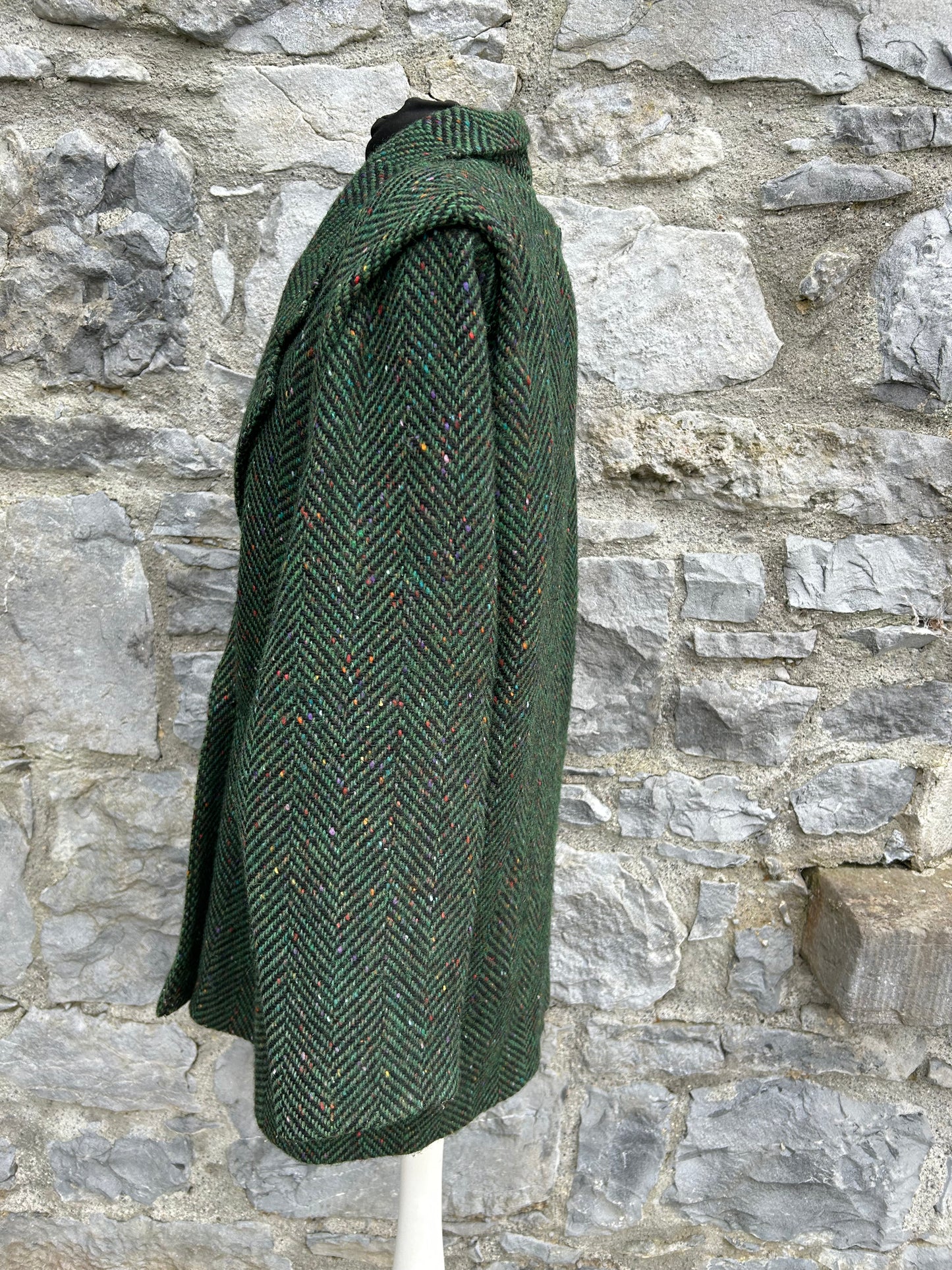 90s green tweed jacket uk 16