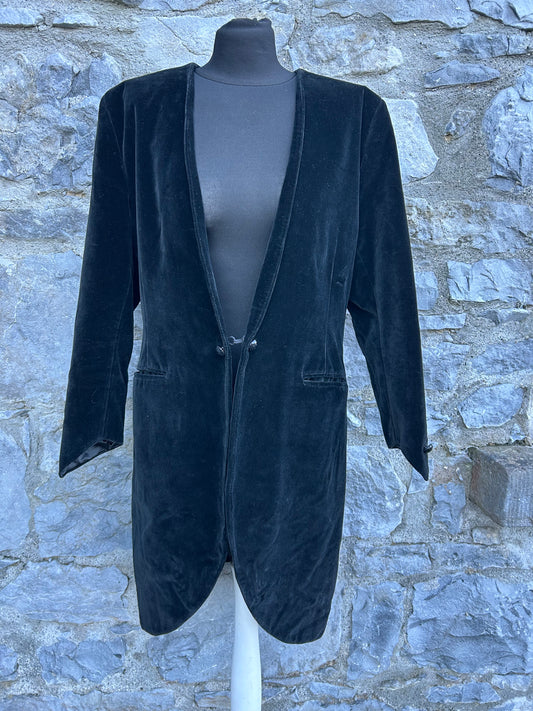 90s black velvet coat uk 12