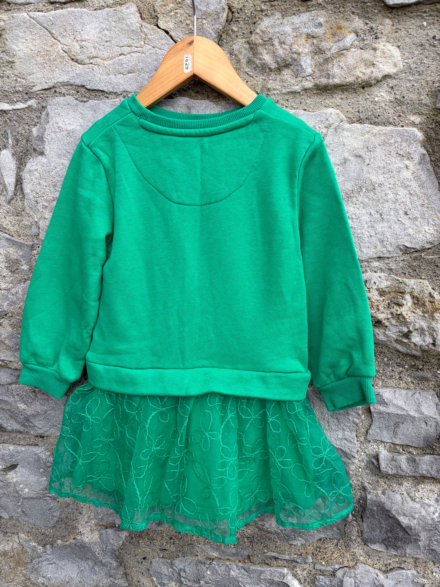 Green sweat dress  3-4y (98-104cm)