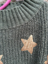 Load image into Gallery viewer, Stars khaki jumper  13-14y (158-164cm)
