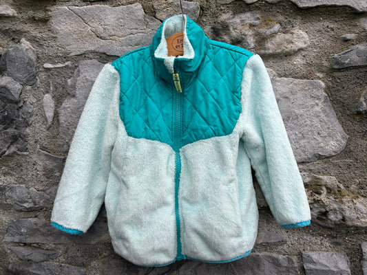 Light blue& teal quilted fleece 2y (92cm)