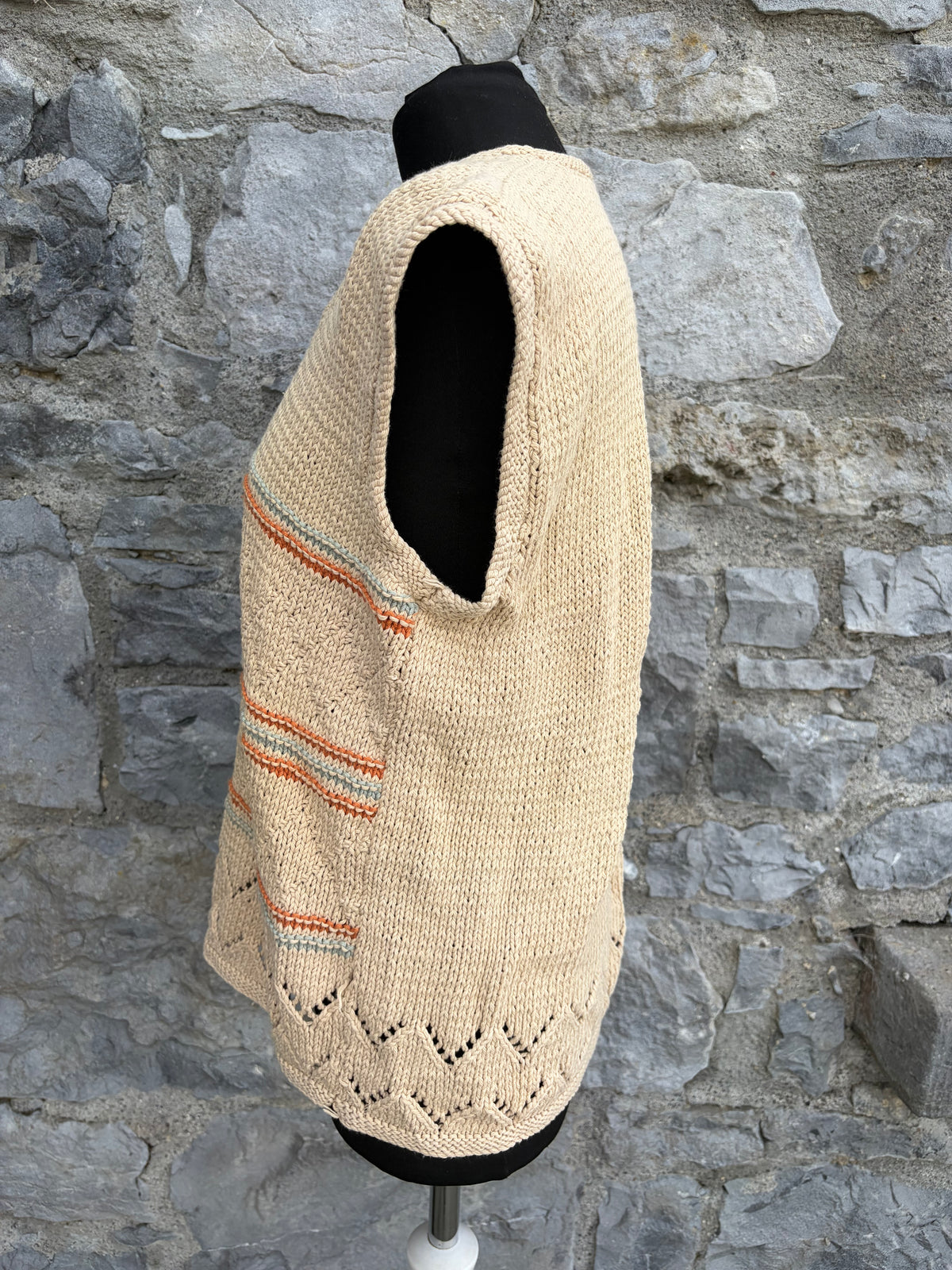 90s beige handmade gilet uk 14-16