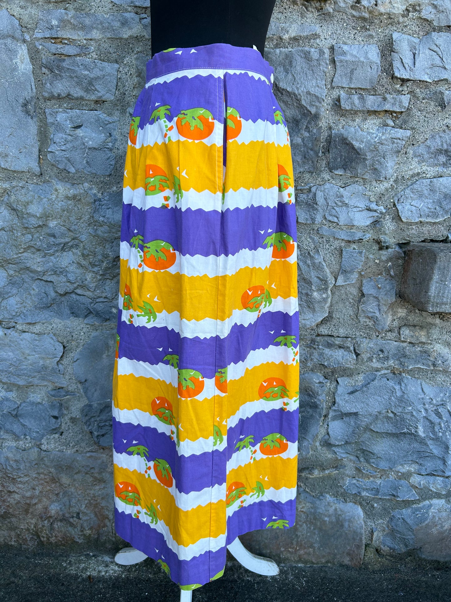 80s orange&purple panels skirt uk 10