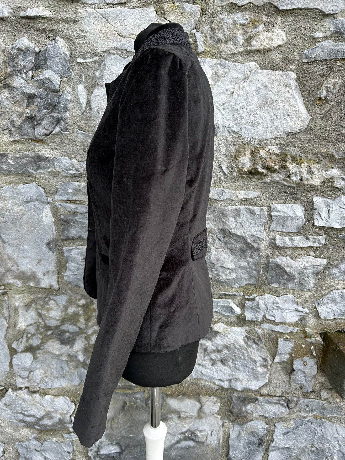 Y2K black velvet jacket uk 10