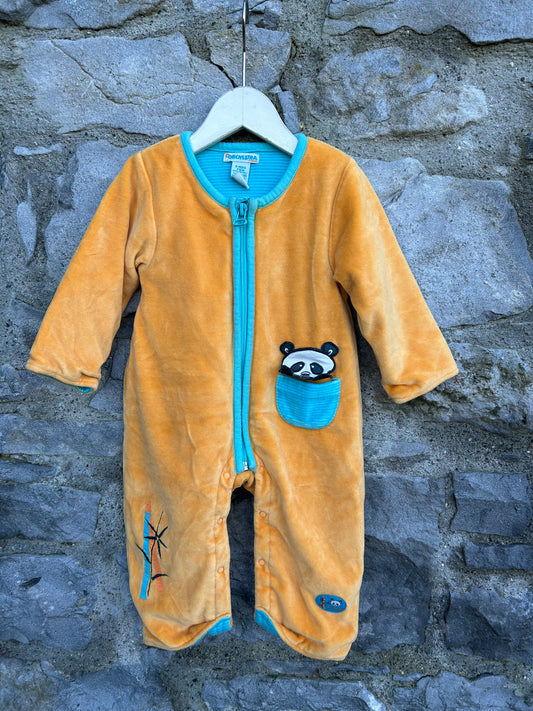 Orange velour sleepsuit &hat  6-9m (68-74cm)