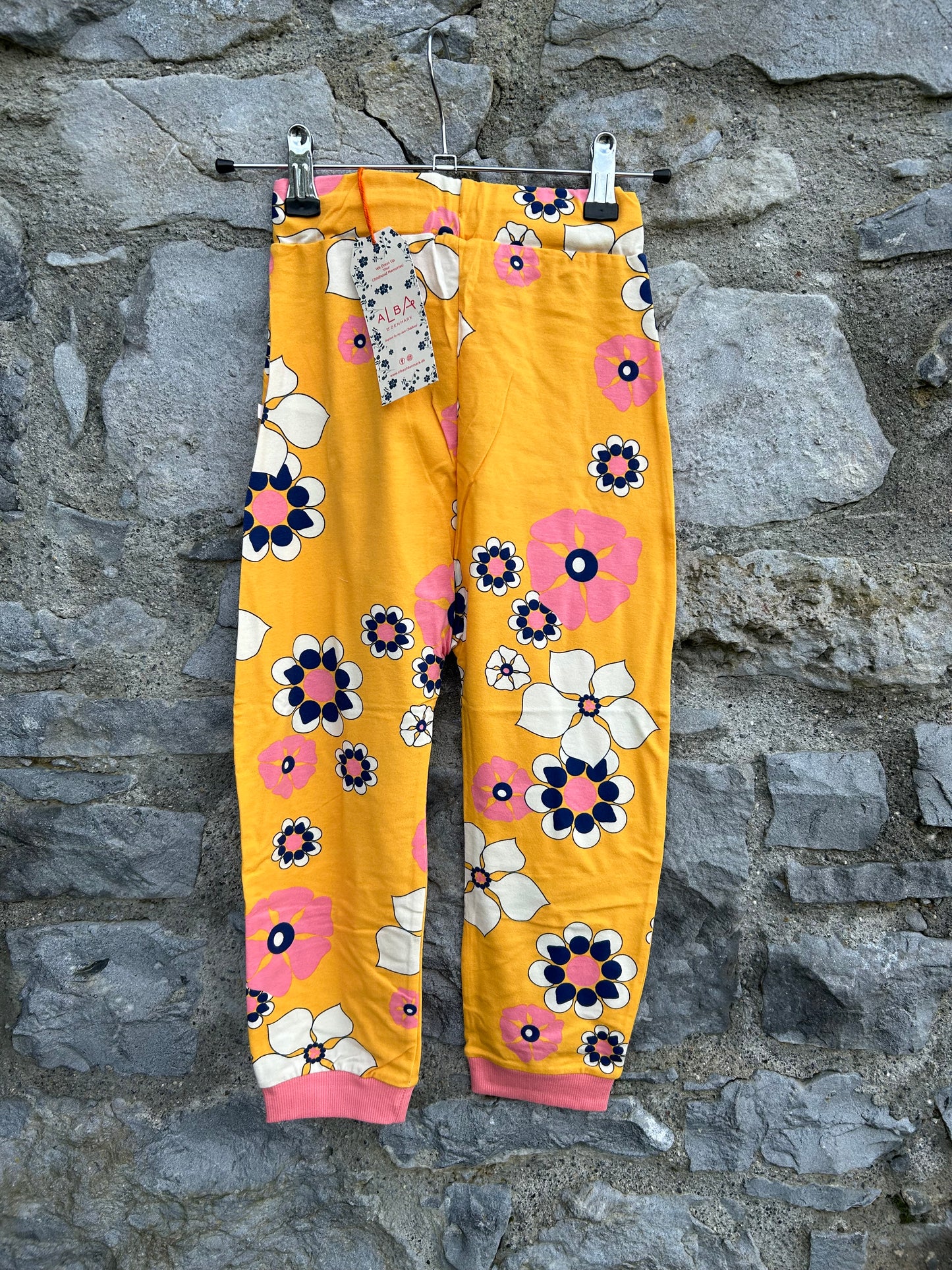 Lucca yellow floral pants  5y (110cm)