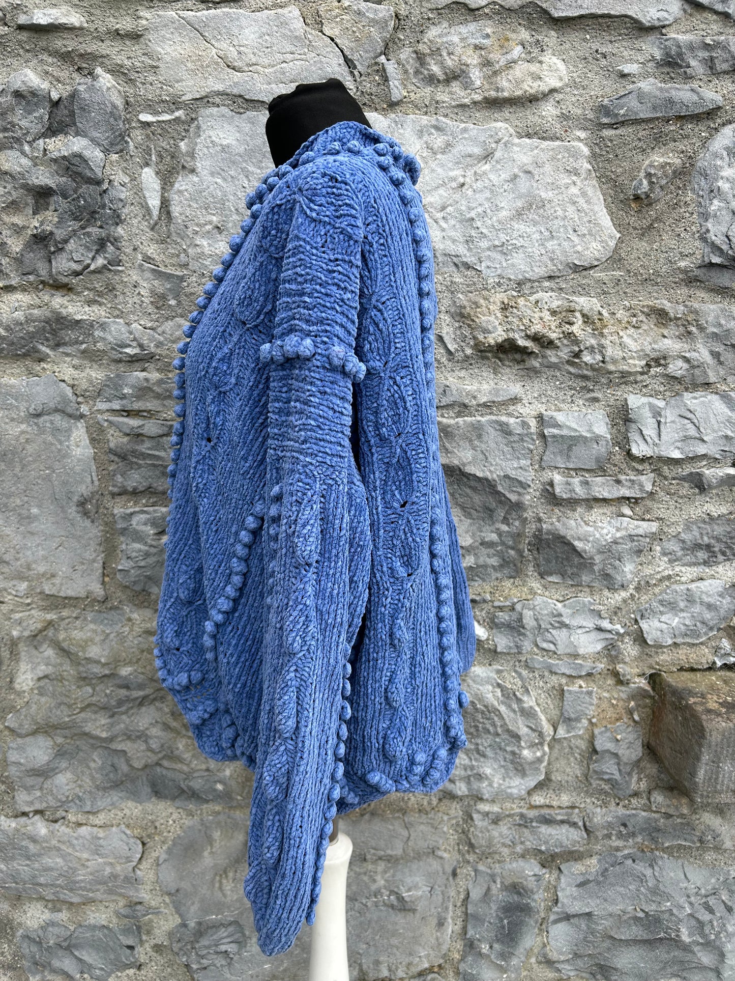 90s blue chunky knit jumper uk 14-16
