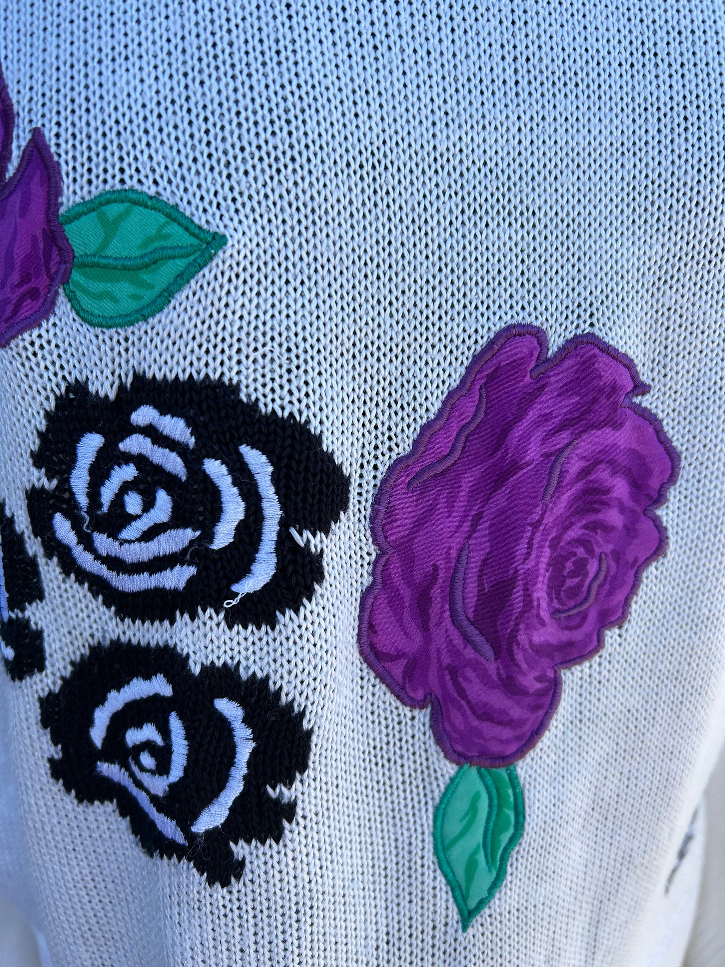 90s roses cream jumper uk 14