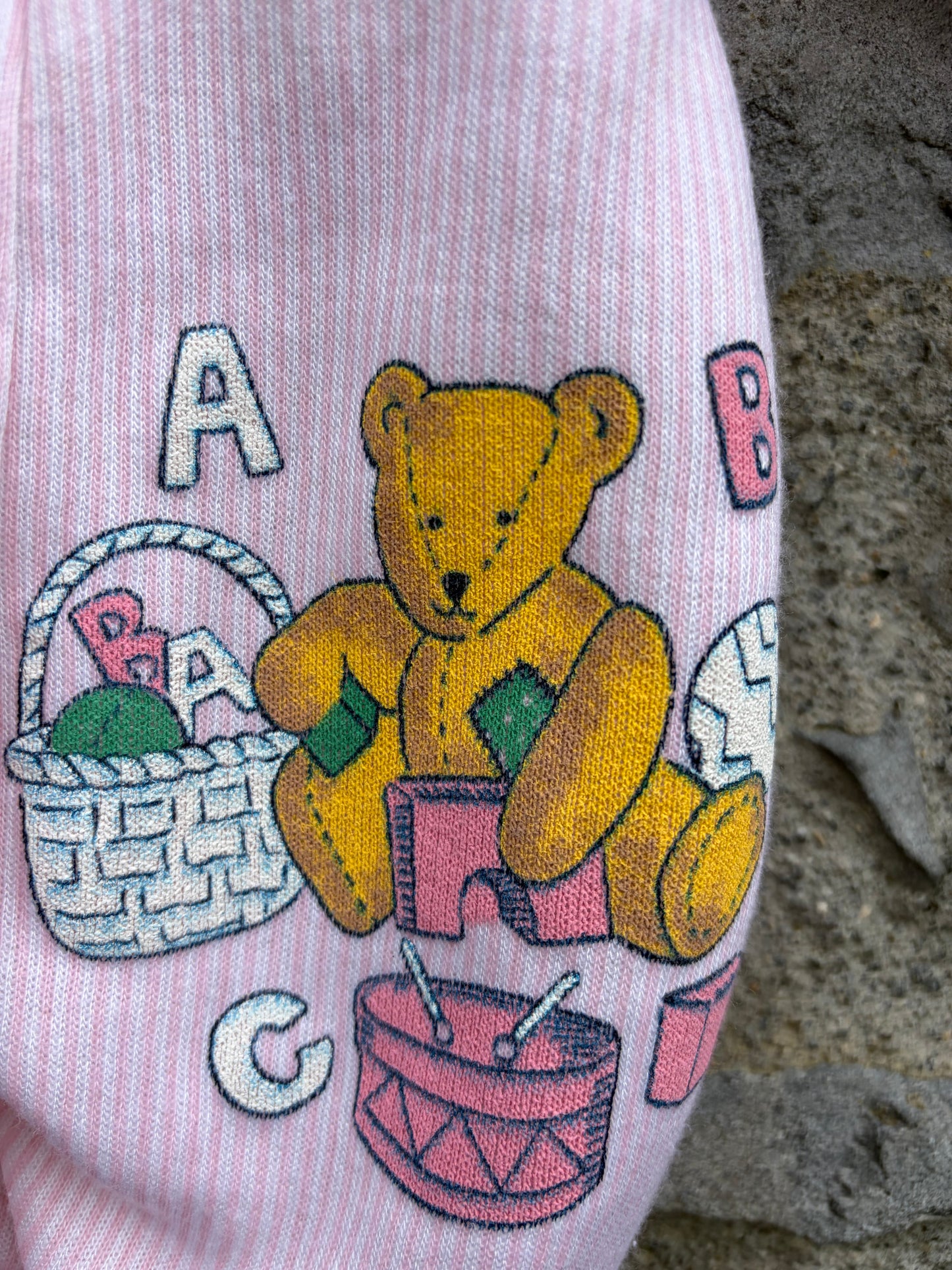 80s pink sweatshirt&dungarees 0-3m (56-62cm)