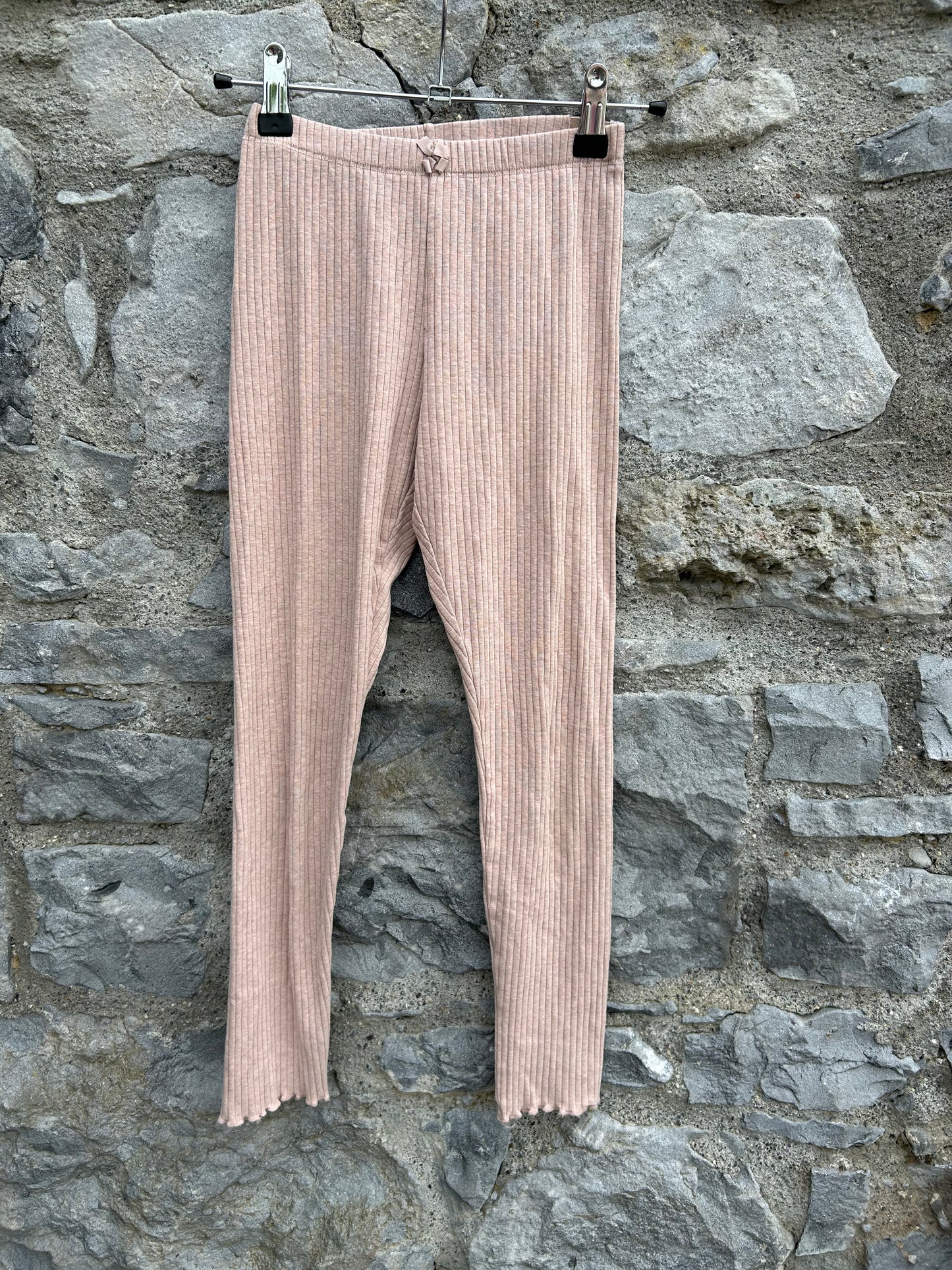 Dusty pink ribbed leggings  9-10y (134-140cm)