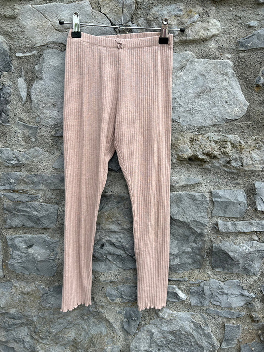 Dusty pink ribbed leggings  9-10y (134-140cm)