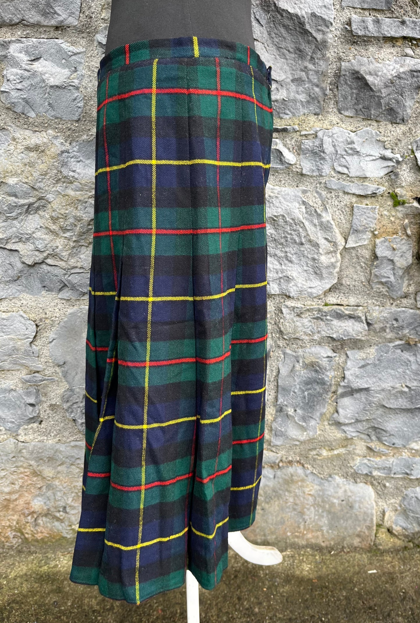 90s green check skirt uk 12-14