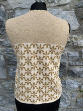 Load image into Gallery viewer, 80s gold print gilet uk 8-10
