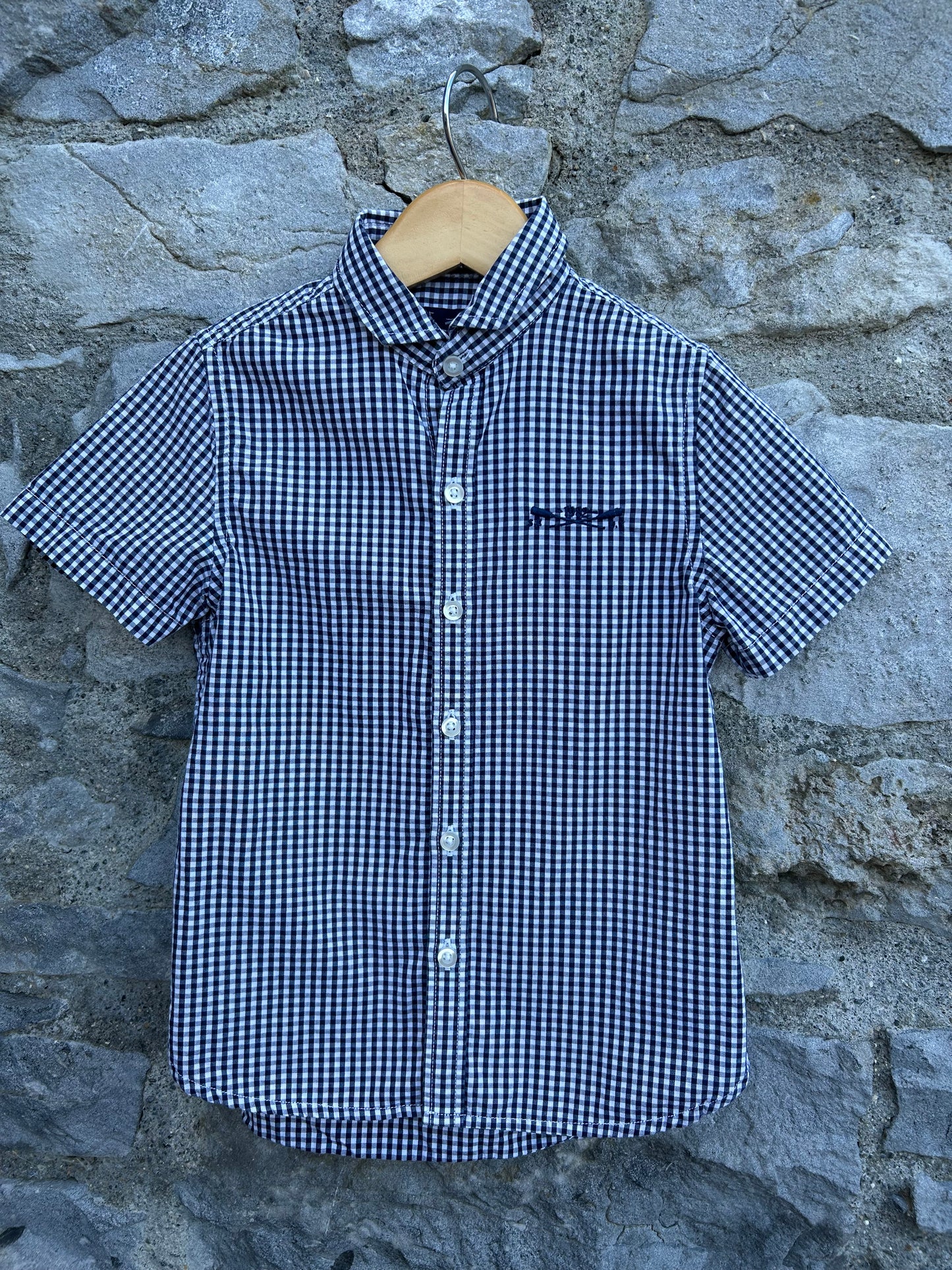 Navy gingham shirt  4-5y (104-110cm)