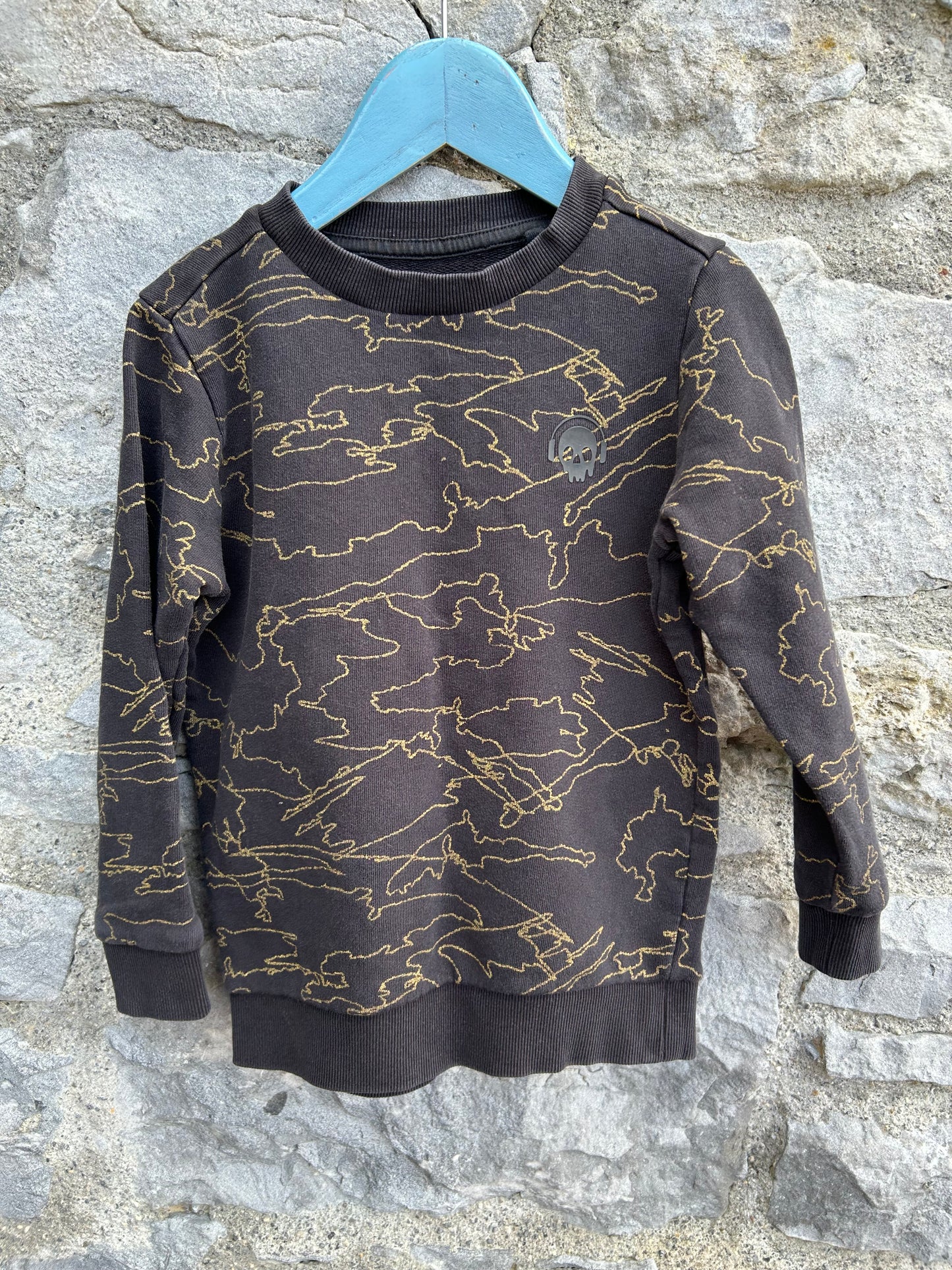 Gold marble black sweatshirt   4-5y (104-110cm)