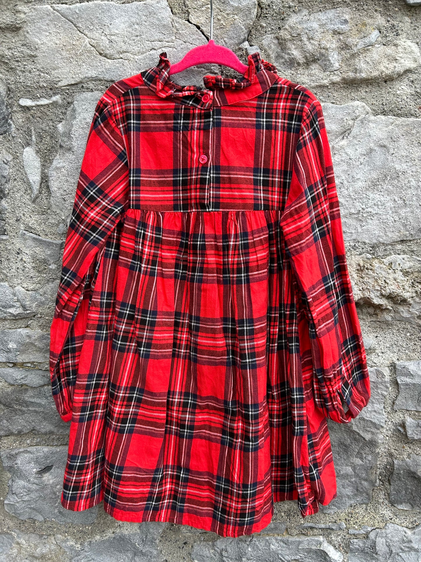 Red check dress 5y (110cm)