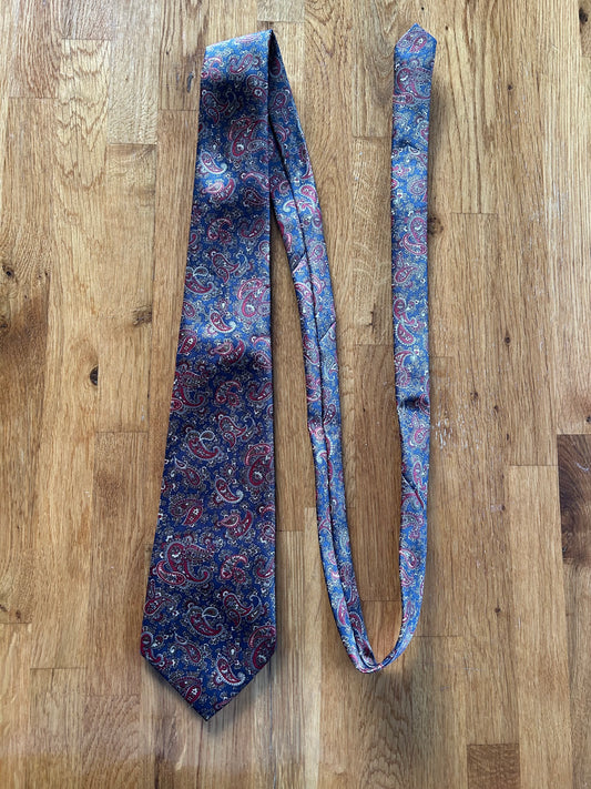 Navy paisley tie