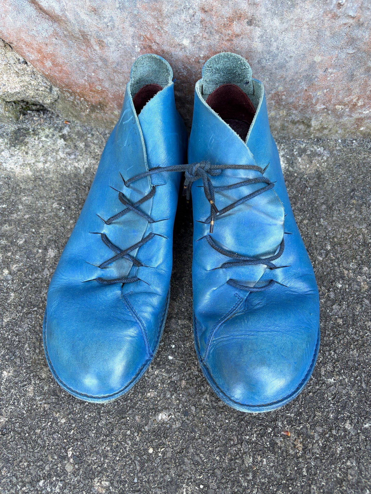 Handmade blue leather boots  uk 8 (eu 42)
