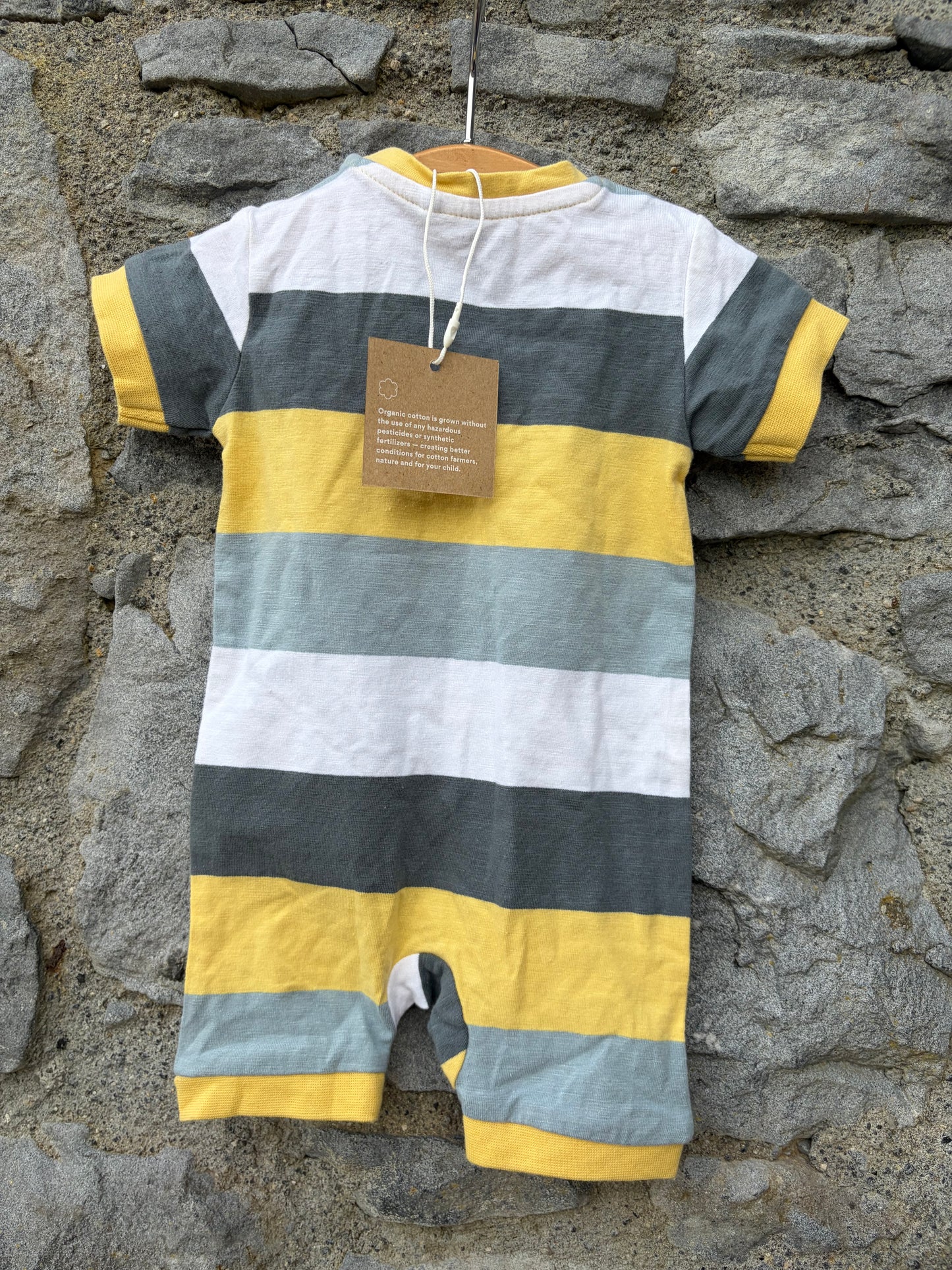 Grey&yellow rompers  0-1m (56cm)